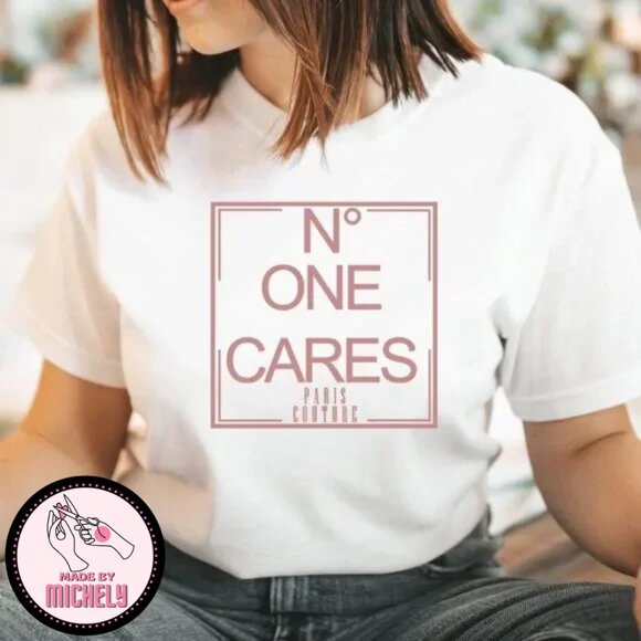 N One cares Paris Couture Graphic White T-Shirt - Picture 3 of 3